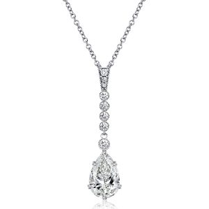 Necklaces - Italo 2 Prong Pear Cut Necklace Vintage Necklace In Silver, Apparel & Accessories, Italo jewelry - Online Catalog