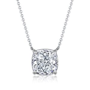 necklaces - Italo Cushion Cut White Pendant Necklace Solitaire Necklace, Italo jewelry - Online Catalog