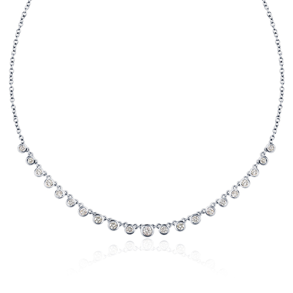 necklaces - Italo Bezel Setting White Chain Necklace Starstruck Necklace, Italo jewelry - Online Catalog