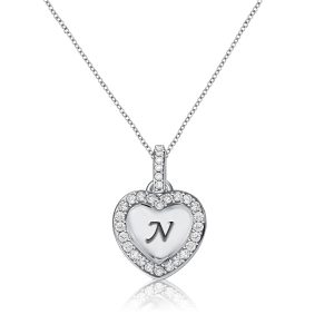 Necklaces - Italo Initial Personalized Heart Pendant Necklace For Women, Apparel & Accessories, Italo jewelry - Online Catalog