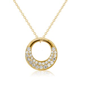 Necklaces - Italo Pave Setting Interlink Pendant In Sterling Silver, Apparel & Accessories, Italo jewelry - Online Catalog
