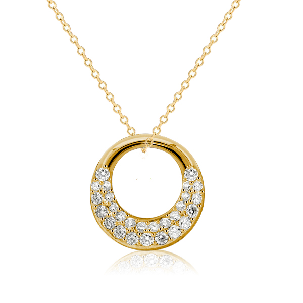 necklaces - Italo Pave Setting Interlink Pendant In Sterling Silver, Italo jewelry - Online Catalog