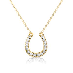necklaces - Italo White Sapphire Horseshoe Necklace In Sterling Silver, Italo jewelry - Online Catalog