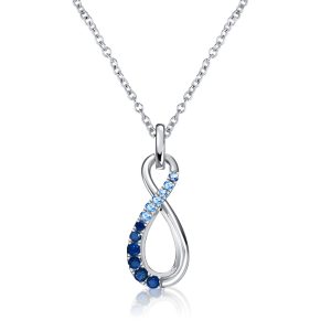 necklaces - Italo Blue Sapphire Infinity Necklace Aquamarine Necklace, Italo jewelry - Online Catalog