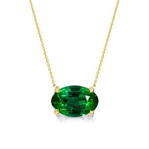 necklaces - Italo Golden Oval Cut Emerald Necklace Solitaire Necklace, Italo jewelry - Online Catalog