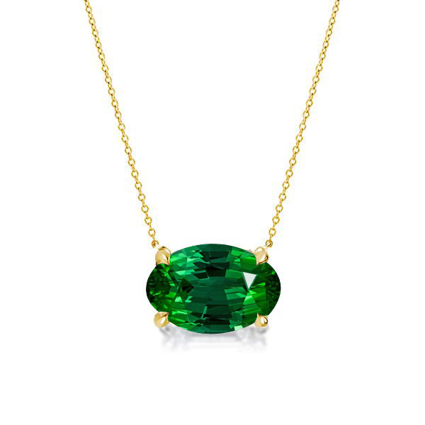 necklaces - Italo Golden Oval Cut Emerald Necklace Solitaire Necklace, Italo jewelry - Online Catalog