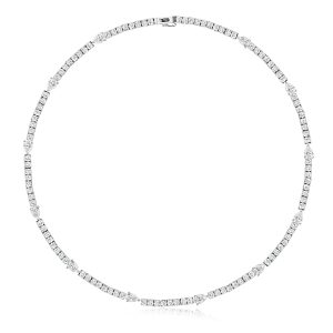 Necklaces - Italo Pear & Round Cut Tennis Necklace In Sterling Silver, Apparel & Accessories, Italo jewelry - Online Catalog