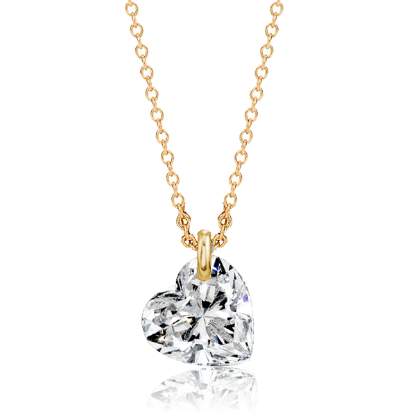 necklaces - Italo White Sapphire Heart Necklace In Sterling Silver, Italo jewelry - Online Catalog
