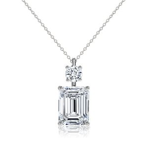 Necklaces - Italo Emerald Cut Pendant Necklace In Sterling Silver, Apparel & Accessories, Italo jewelry - Online Catalog