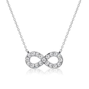 Necklaces - Italo White Sapphire Infinity Necklace In Sterling Silver, Apparel & Accessories, Italo jewelry - Online Catalog