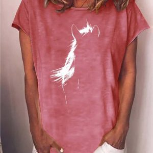 Women Printing Cotton-Blend T-Shirt, T-shirts, Lilicloth.com