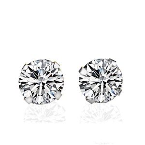 earrings - Italo Round Cut Stud Earrings Silver Earrings For Women, Italo jewelry - Online Catalog
