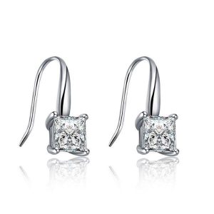 Earrings - Italo Princess Created White Sapphire Drop Earrings, Apparel & Accessories, Italo jewelry - Online Catalog