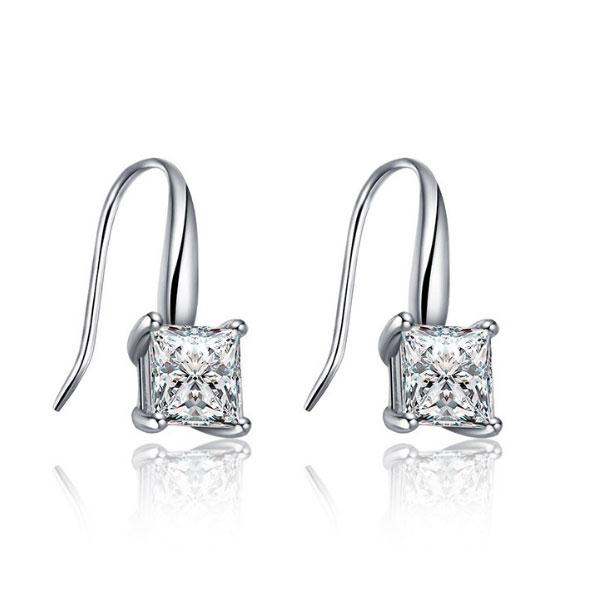 Earrings - Italo Princess Created White Sapphire Drop Earrings, Apparel & Accessories, Italo jewelry - Online Catalog