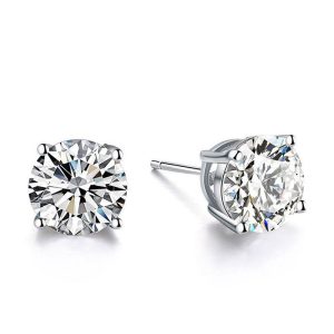 earrings - Italo Round Cut Silver Earrings Stud Earring For Women, Italo jewelry - Online Catalog