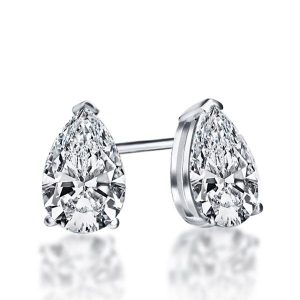 earrings - Italo Classic Pear Created White Sapphire Stud Earrings, Italo jewelry - Online Catalog