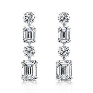 Earrings - Italo Emerald Created White Sapphire Drop Earrings, Apparel & Accessories, Italo jewelry - Online Catalog