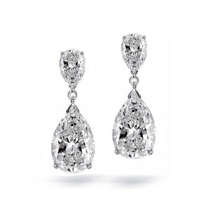 earrings - Pear Cut Sterling Silver Drop Earrings For Women, Italo jewelry - Online Catalog