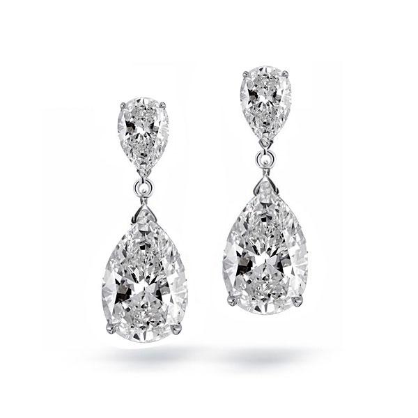 earrings - Pear Cut Sterling Silver Drop Earrings For Women, Italo jewelry - Online Catalog