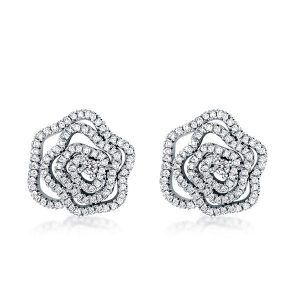 earrings - Italo Rose Design Created White Sapphire Stud Earrings, Italo jewelry - Online Catalog