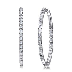 Earrings - Dainty Baguette Hoop Earrings, Apparel & Accessories, Italo jewelry - Online Catalog
