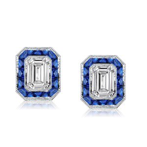 Earrings - Fligree Halo Emerald Stud Earrings, Apparel & Accessories, Italo jewelry - Online Catalog