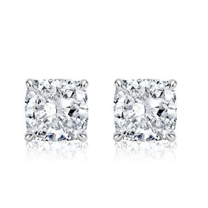 earrings - Italo Cushion Cut Stud Earrings For Women In Sterling Silver, Italo jewelry - Online Catalog