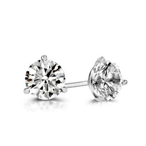 earrings - Three Prong Round Cut Stud Earrings, Italo jewelry - Online Catalog