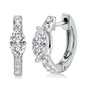 earrings - Italo Marquise Earrings Huggie Earrings For Women Fine Jewelry, Italo jewelry - Online Catalog