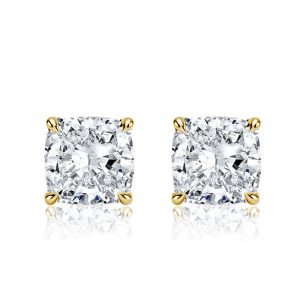 earrings - Golden Classic Cushion Cut Stud Earrings, Italo jewelry - Online Catalog