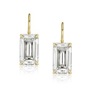 Earrings - Golden Emerald Cut Drop Earrings, Apparel & Accessories, Italo jewelry - Online Catalog