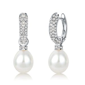 earrings - Italo Pearl Earrings Drop Earrings For Women In Silver, Italo jewelry - Online Catalog
