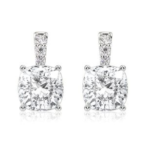 earrings - Italo Cushion Cut White Sapphire Drop Earrings For Women, Italo jewelry - Online Catalog