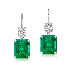 earrings - Italo Emerald Earrings Emerald Cut Earrings Drop Earrings For Women, Italo jewelry - Online Catalog