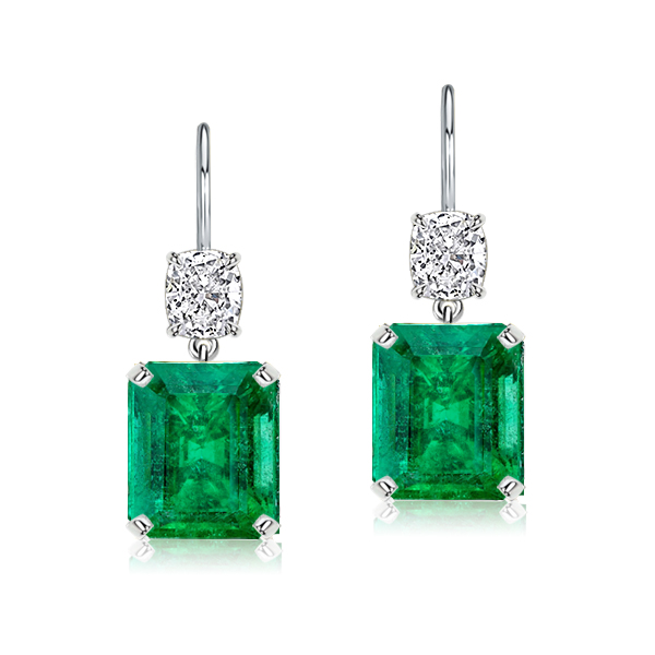 Earrings - Italo Emerald Earrings Emerald Cut Earrings Drop Earrings For Women, Apparel & Accessories, Italo jewelry - Online Catalog