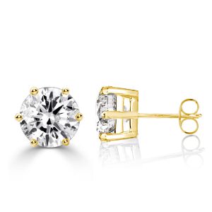earrings - Six Prong Round Cut Stud Earrings For Women, Italo jewelry - Online Catalog