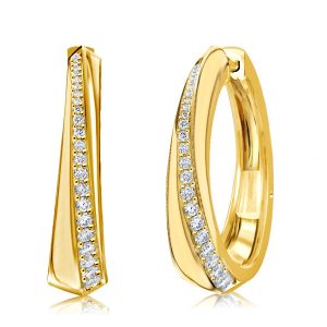 earrings - Round Cut Created White Sapphire Twist Hoop Earrings For Women, Italo jewelry - Online Catalog