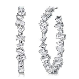 Earrings - Mixed Shape Sterling Silver Hoop Earrings For Women, Apparel & Accessories, Italo jewelry - Online Catalog