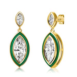 Earrings - Marquise Cut Green Drop Earrings For Women, Apparel & Accessories, Italo jewelry - Online Catalog