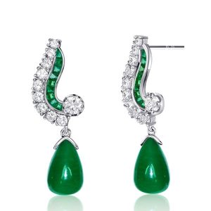 Earrings - Vintage Pear Emerald Drop Earrings For Women Silver Earrings, Apparel & Accessories, Italo jewelry - Online Catalog