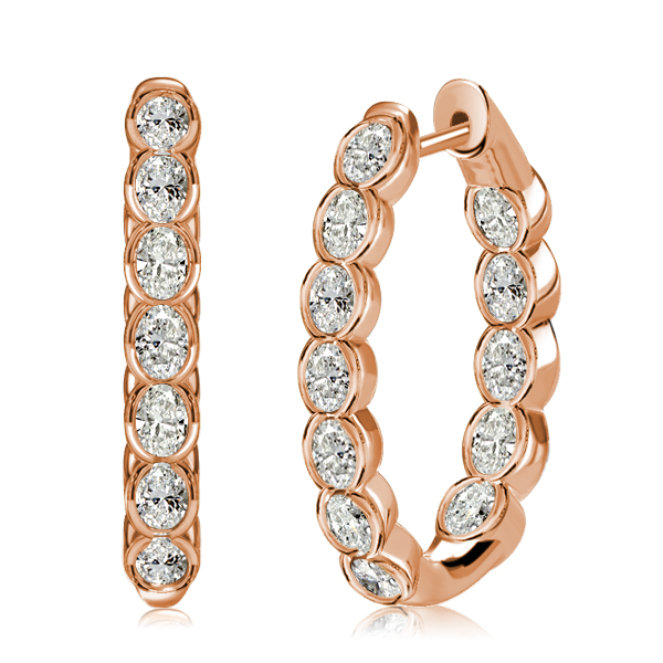 Earrings - Italo In Out White Oval Hoop Earrings For Women Sliver Earrings, Apparel & Accessories, Italo jewelry - Online Catalog