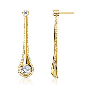 Earrings - Italo White Sapphire Comet Drop Earrings In Sterling Silver, Apparel & Accessories, Italo jewelry - Online Catalog