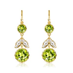 Earrings - Italo Peridot Sapphire Drop Earrings For Women Vintage Earrings, Apparel & Accessories, Italo jewelry - Online Catalog