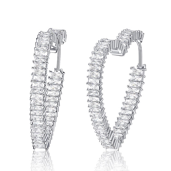 Earrings - Italo Heart Hoop Earrings In Sterling Silver, Apparel & Accessories, Italo jewelry - Online Catalog