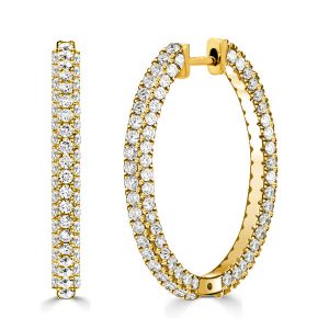 Earrings - Italo Round Cut 3-Sided Hoop Earrings In Sterling Silver, Apparel & Accessories, Italo jewelry - Online Catalog