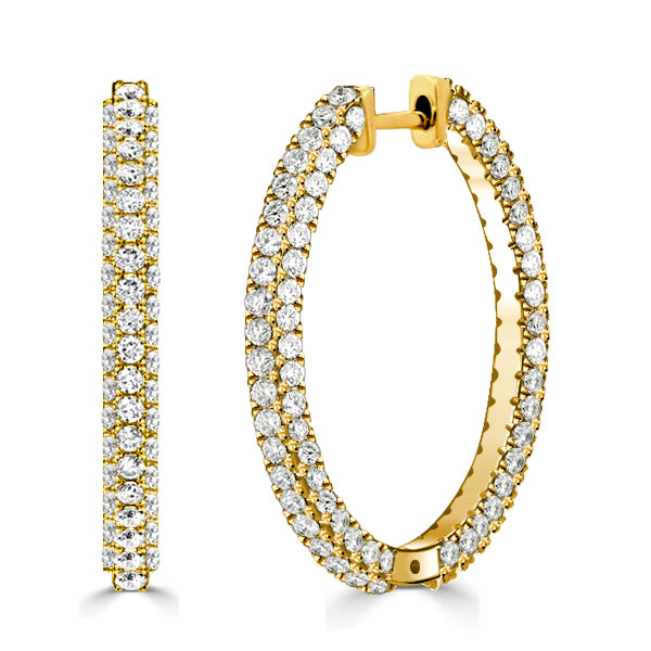 Earrings - Italo Round Cut 3-Sided Hoop Earrings In Sterling Silver, Apparel & Accessories, Italo jewelry - Online Catalog