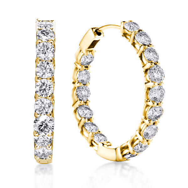 Earrings - Italo Golden Inside-Out Round Cut Hoop Earrings For Women, Apparel & Accessories, Italo jewelry - Online Catalog