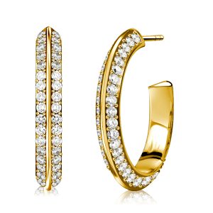 Earrings - Italo Knife Edge Hoop Earrings In Sterling Silver, Apparel & Accessories, Italo jewelry - Online Catalog