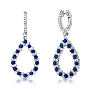 Earrings - Italo Blue Sapphire Teardrop Earrings In 925 Silver, Apparel & Accessories, Italo jewelry - Online Catalog