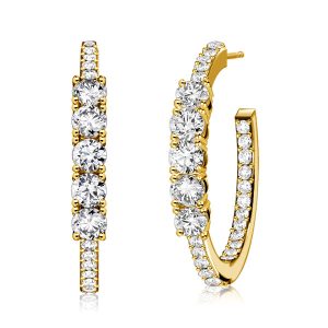 Earrings - Italo Inside-Out Round Cut Medium Hoop Earrings For Women, Apparel & Accessories, Italo jewelry - Online Catalog